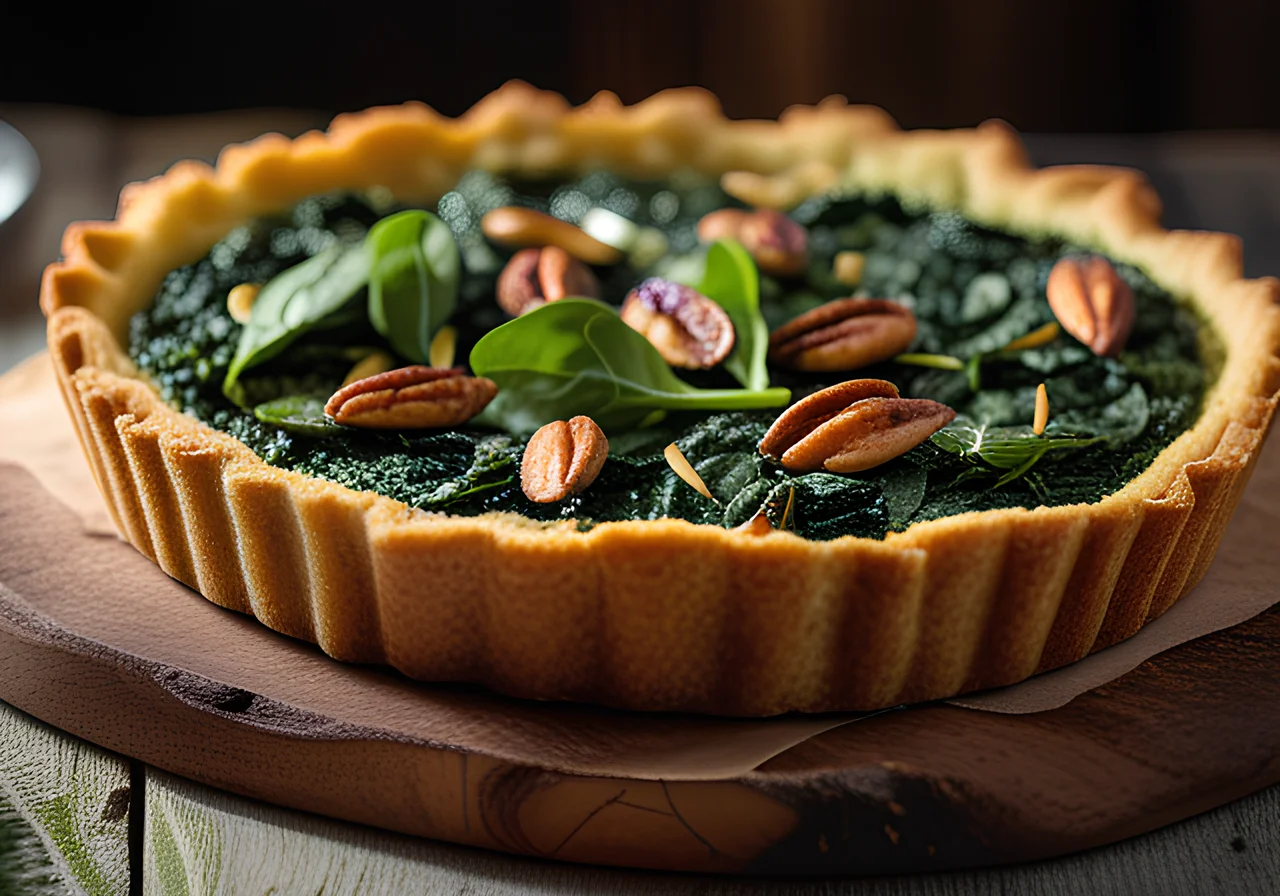 Spinach Tart with Almonds and Raisins