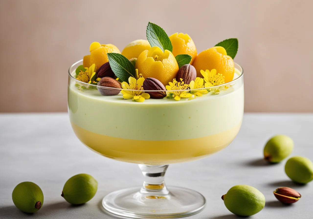 Citrus Mousse with Pistachios