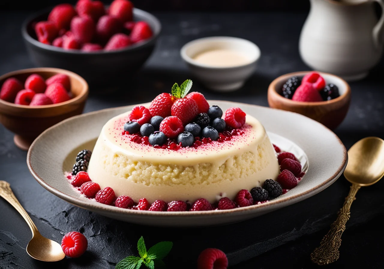 Rice Pudding with Berry Compote