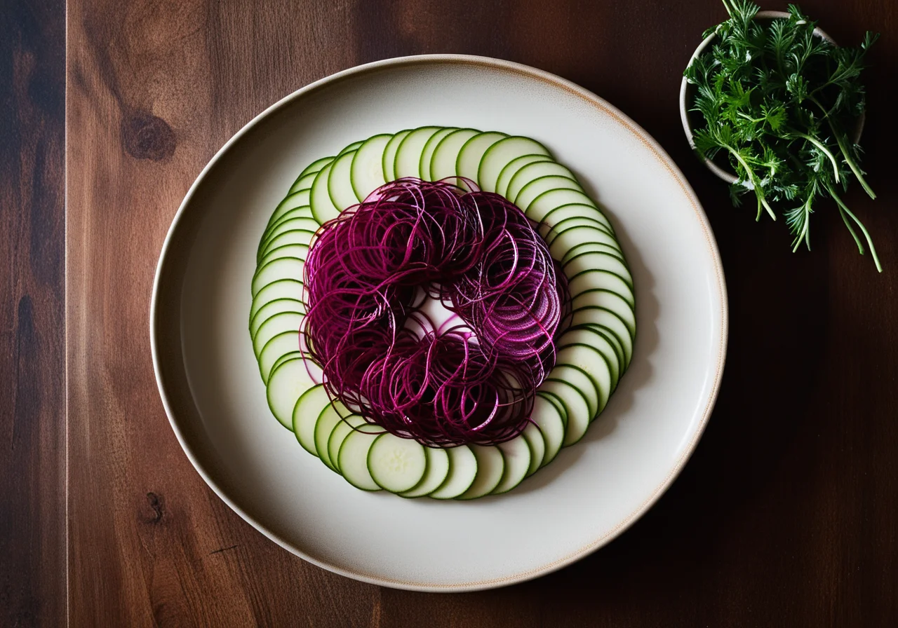 Kohlrabi and Beetroot with Marinade and Ginger