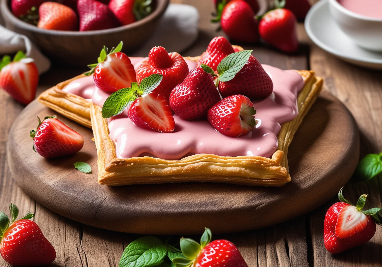 Shortcrust Triangles with Strawberry Cream Filling