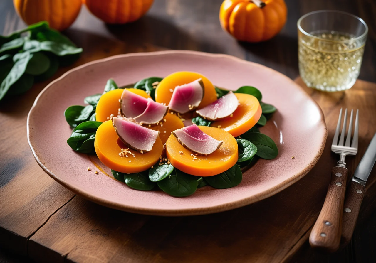 Pumpkin Bites with Smoked Duck Breast