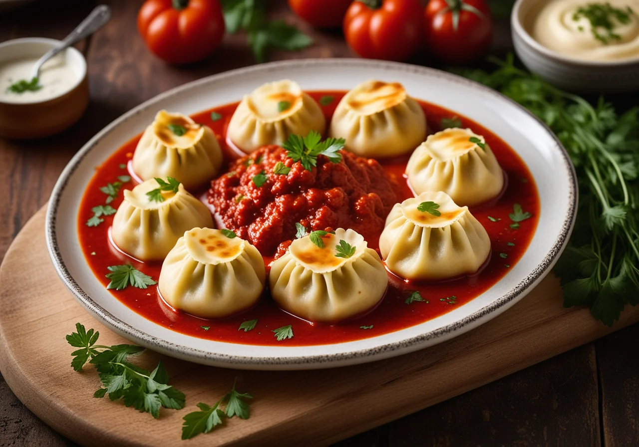 Quark Dumplings with Tomato Sauce