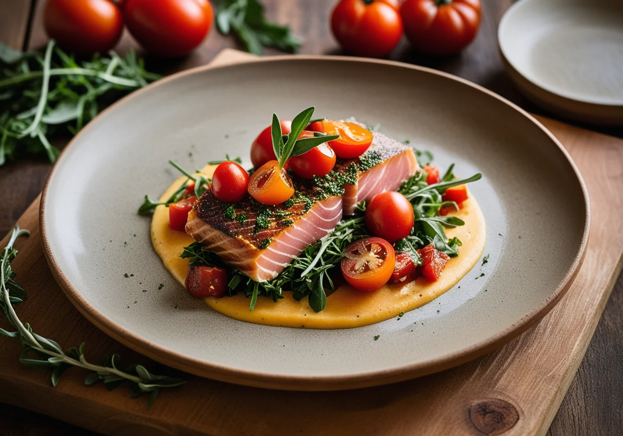 Stone Trout in Sage-Ham Wrap with Tomato Salsa