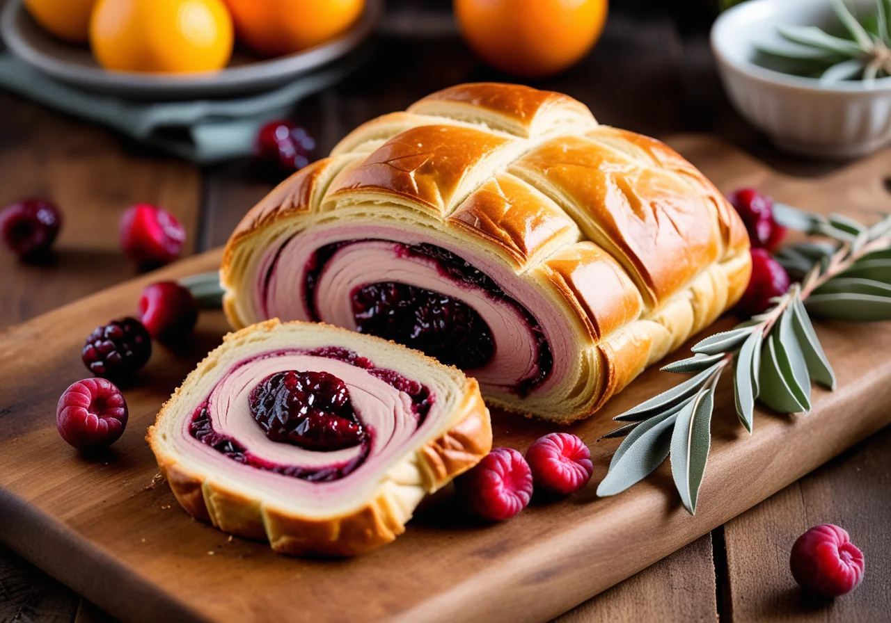 Turkey Breast with Filling in Pastry Wrapper