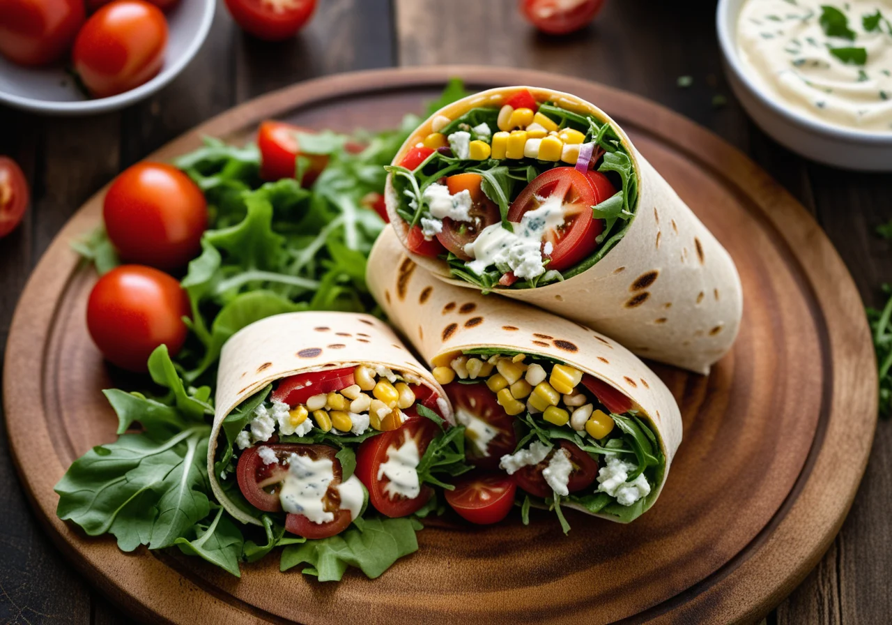 Colorful Salad-Filled Wraps