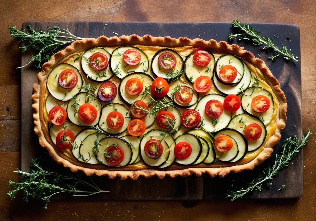 French Vegetable Tarte with Cheese