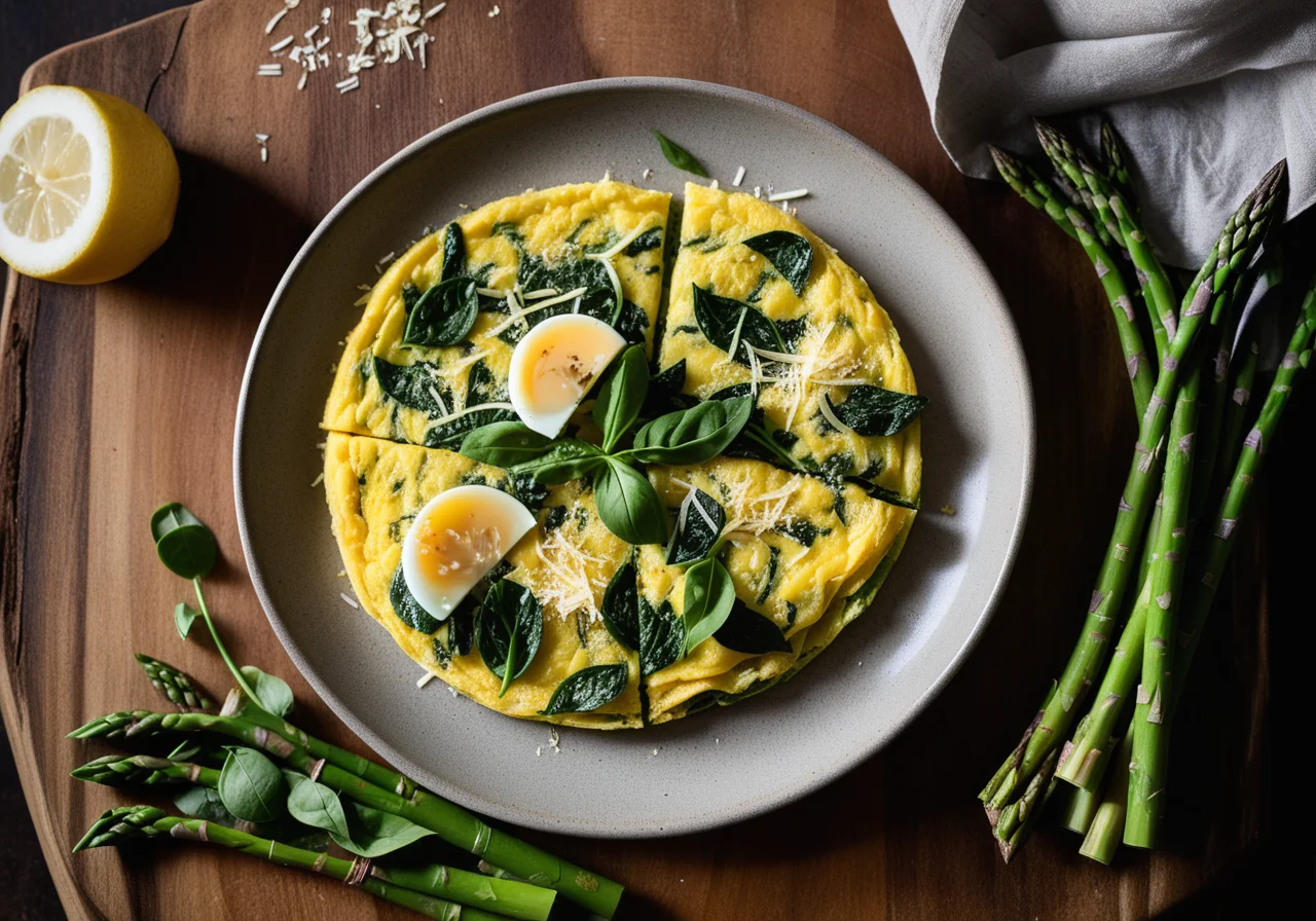 Spinach and Asparagus Omelette