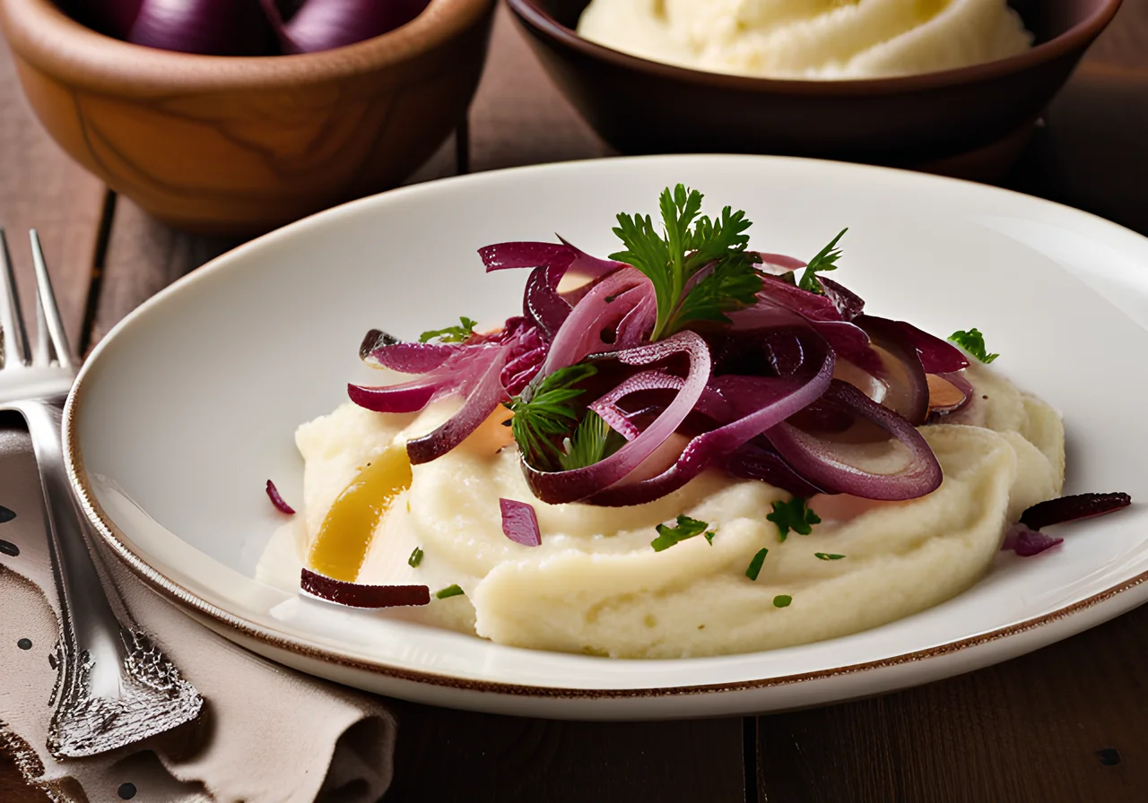 Mashed Potatoes with Red Onions