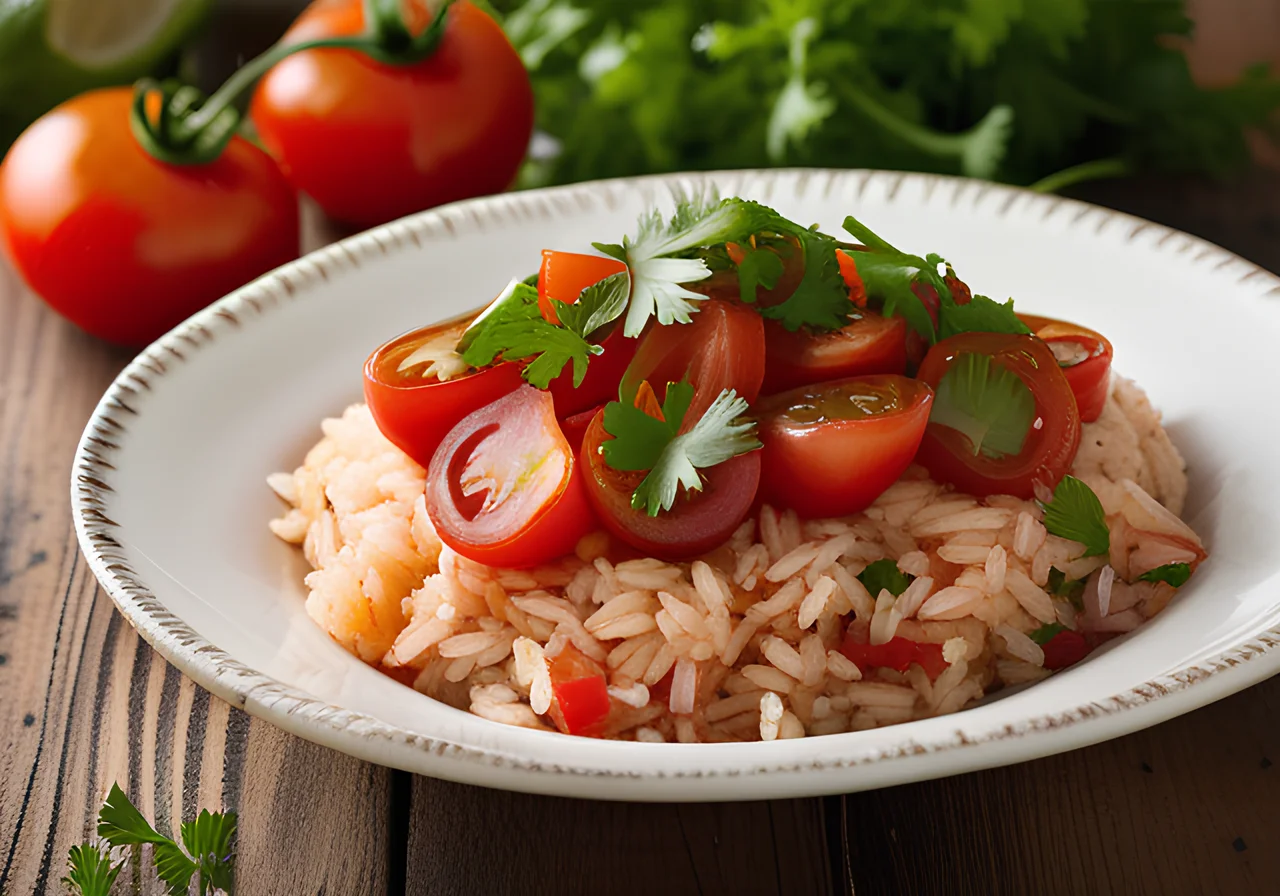 Mexican-Style Rice with Tomatoes and Onions
