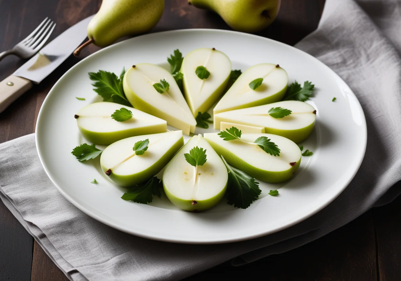 Pear with Smoked Mozzarella and Celery