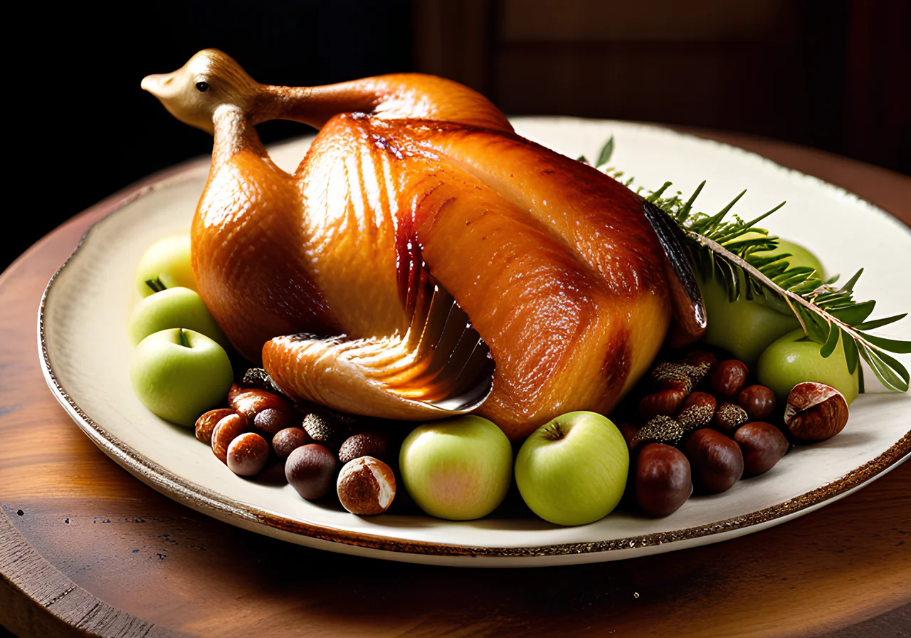 Roasted Duck with Apples and Chestnuts