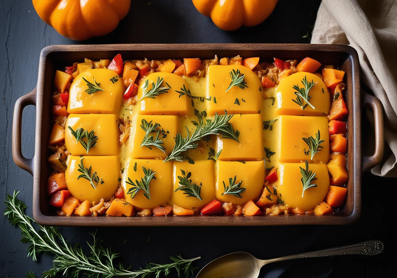 Lactose-Free Pumpkin Casserole with Bell Pepper