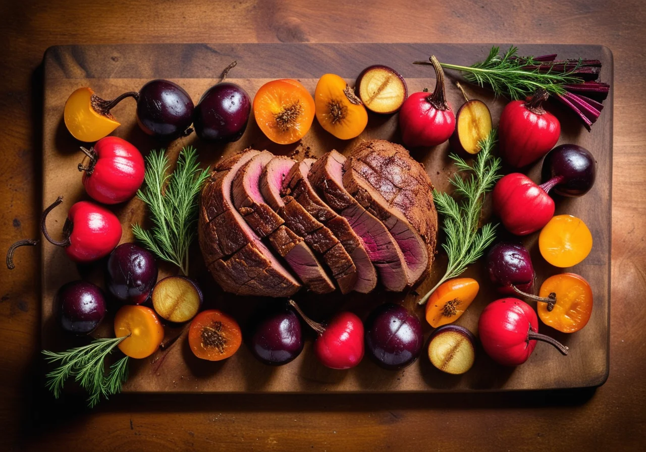 Lamb Roast with Colorful Vegetables
