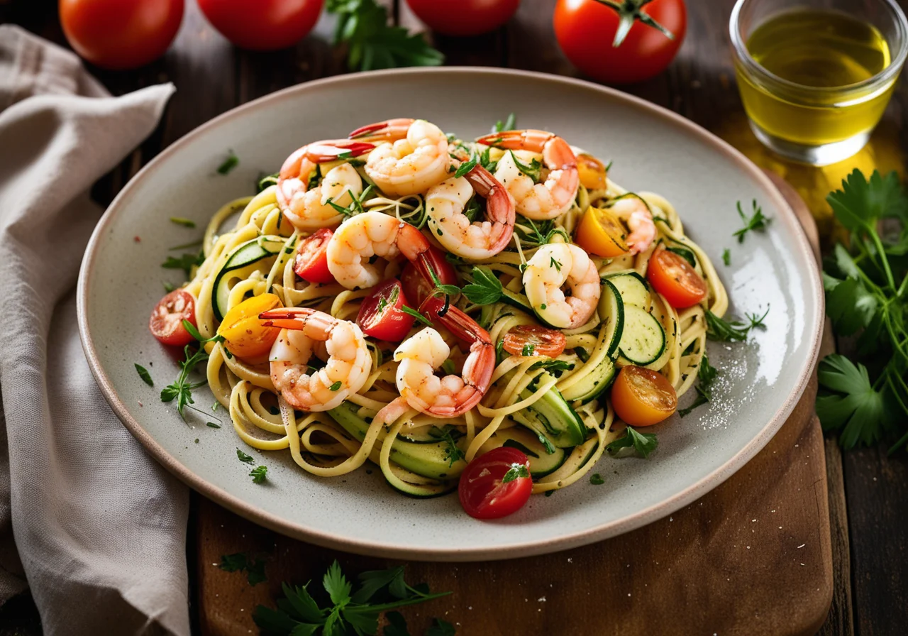 Shrimp Zucchini Linguine