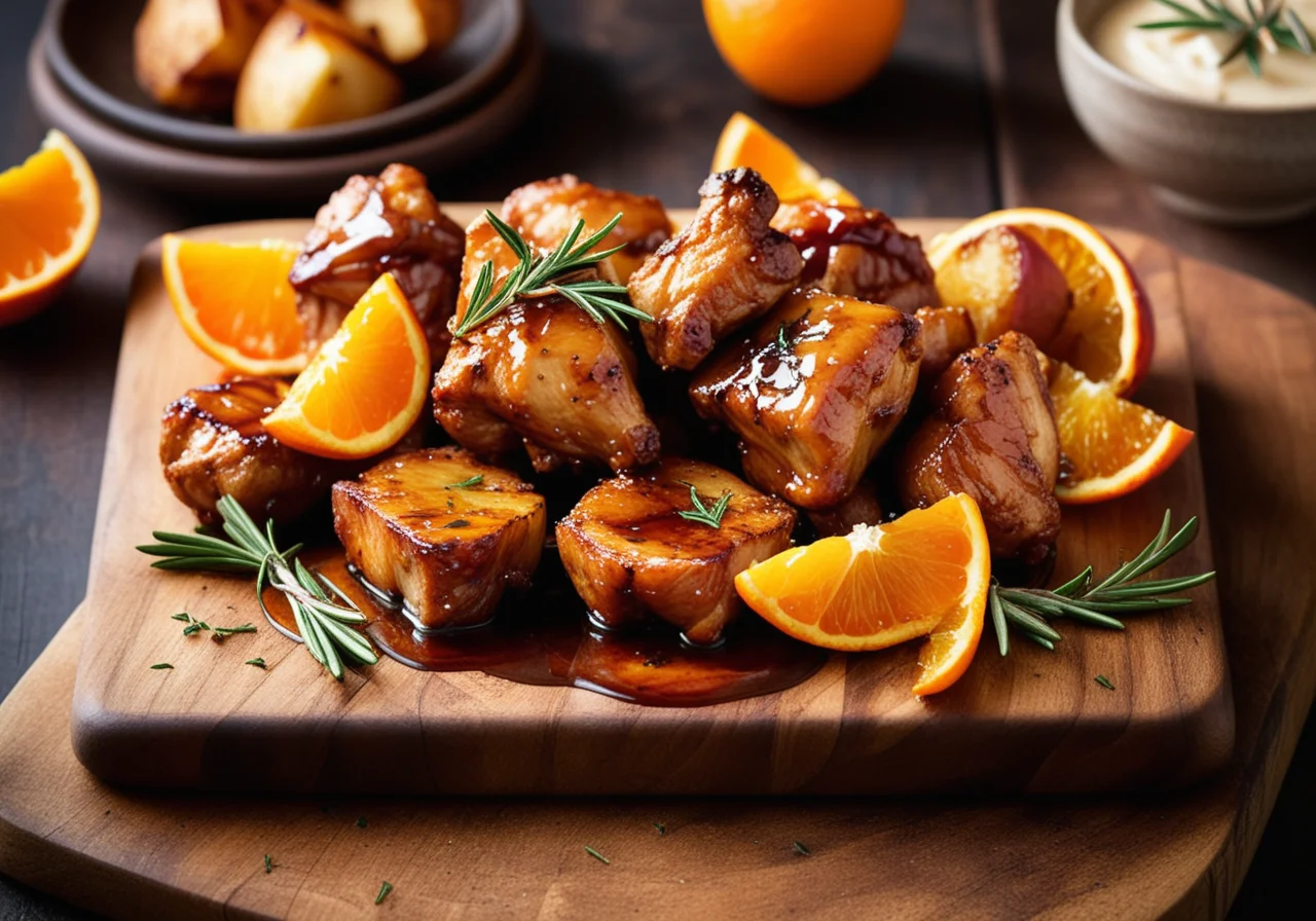 Baked Orange Chicken with Rosemary and Potatoes