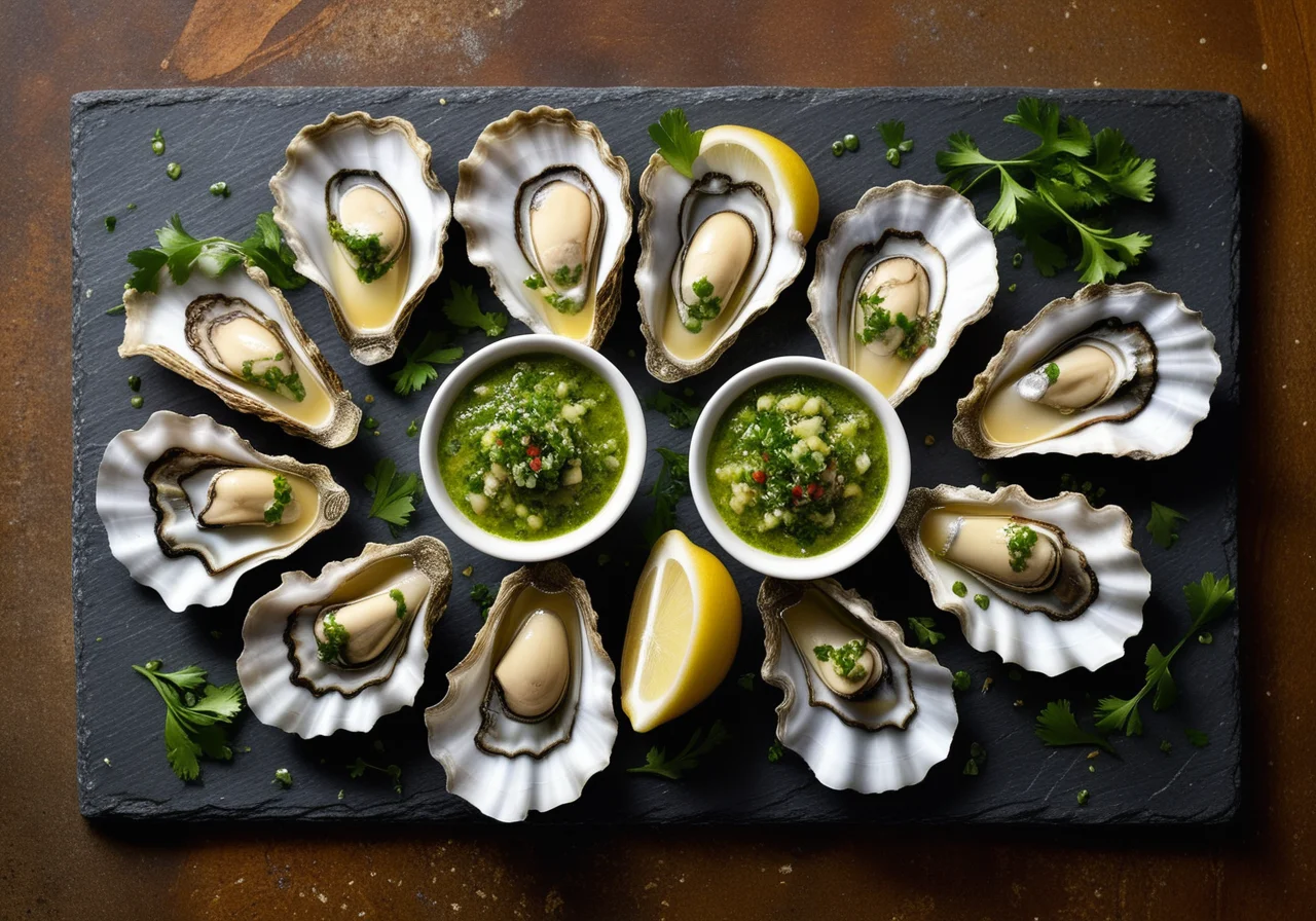 Oysters with Parsley Salsa Verde