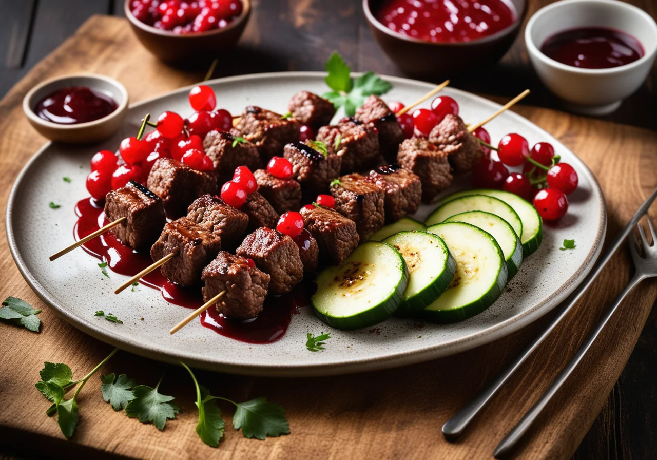 Ground Beef Skewers with Zucchini
