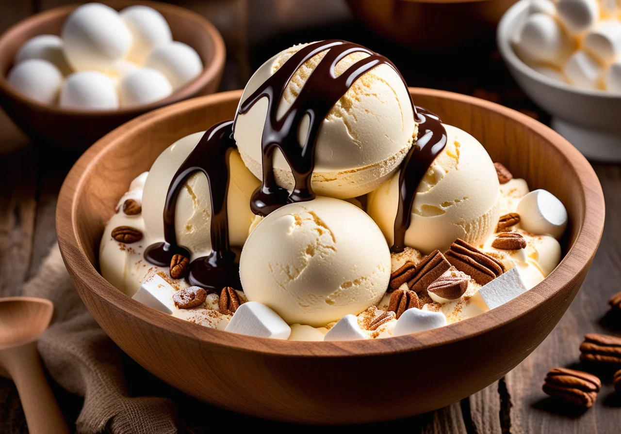 Baked Ice Cream with Marshmallows