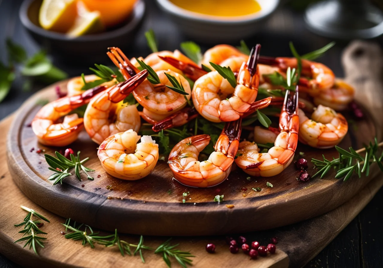 Shrimp Skewers with Sumac