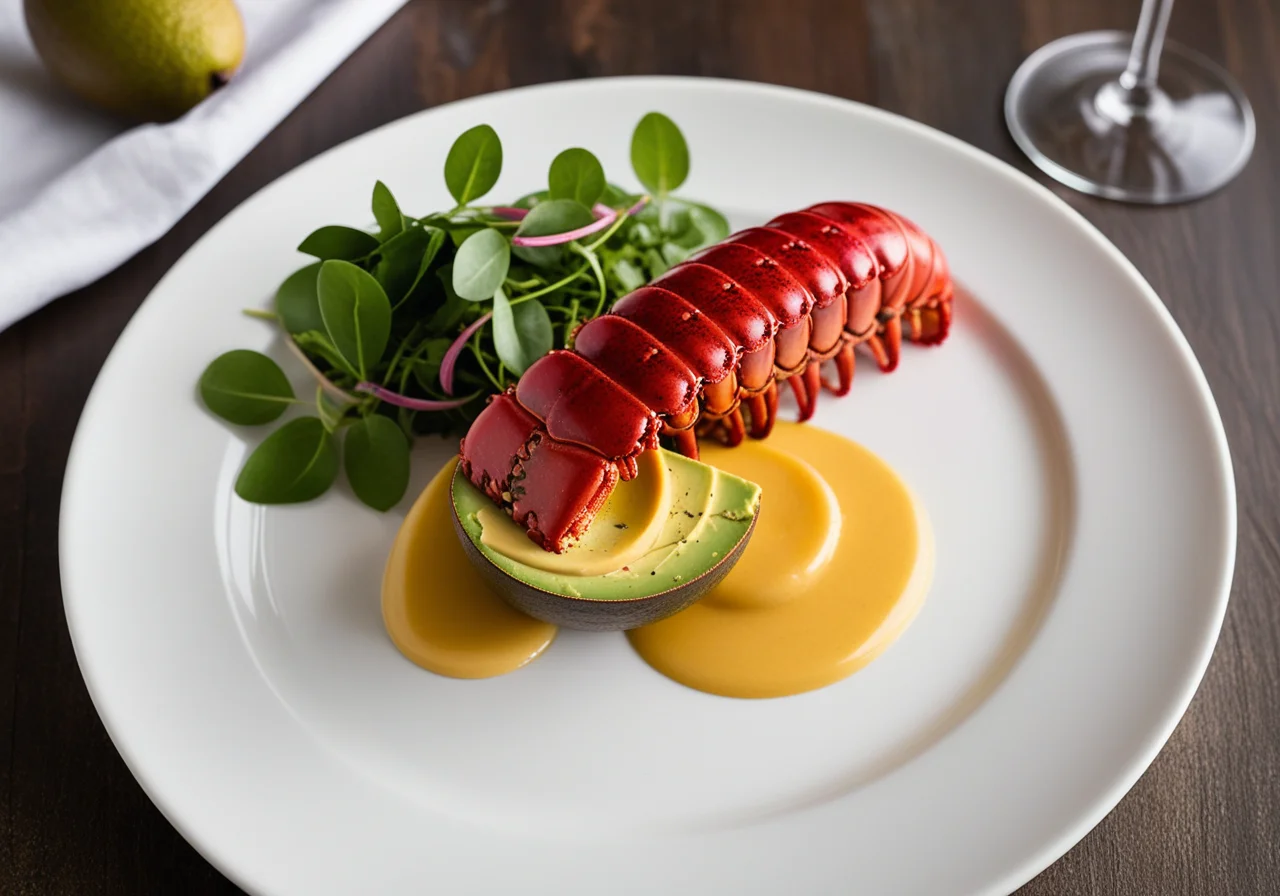Grilled Lobster with Rum Passionfruit Sauce