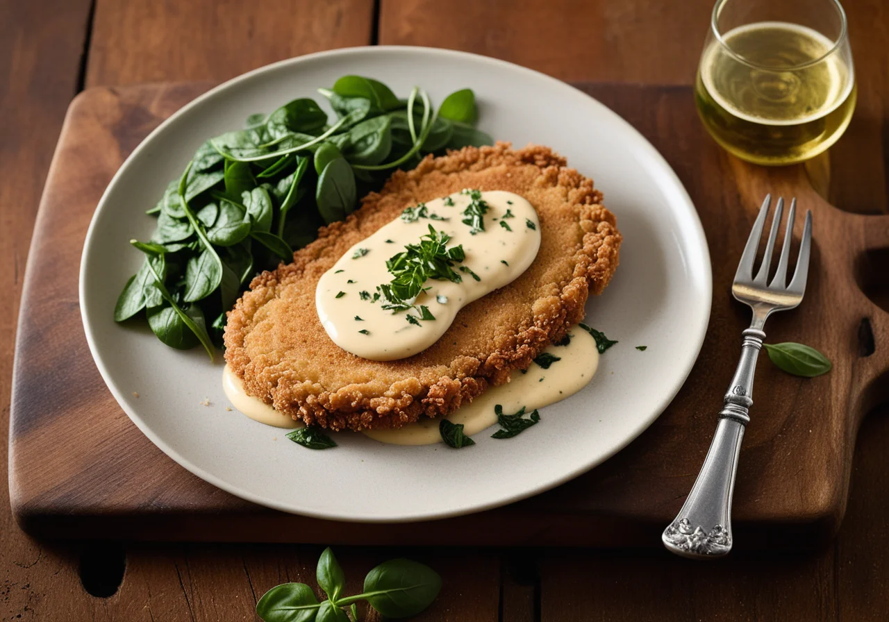 Turkey Schnitzel with Spinach-Ham Filling