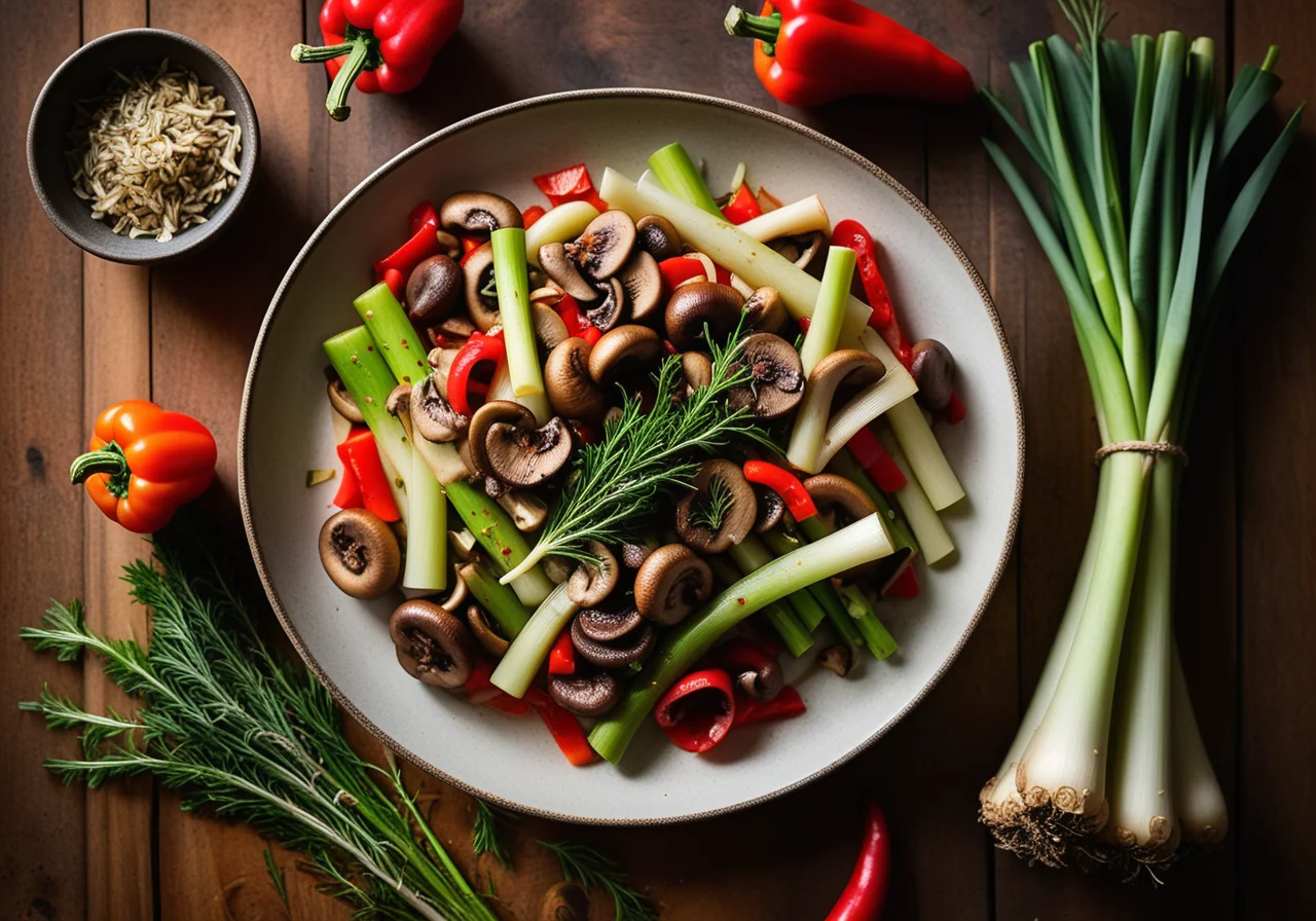 Leek and Mushroom Vegetable