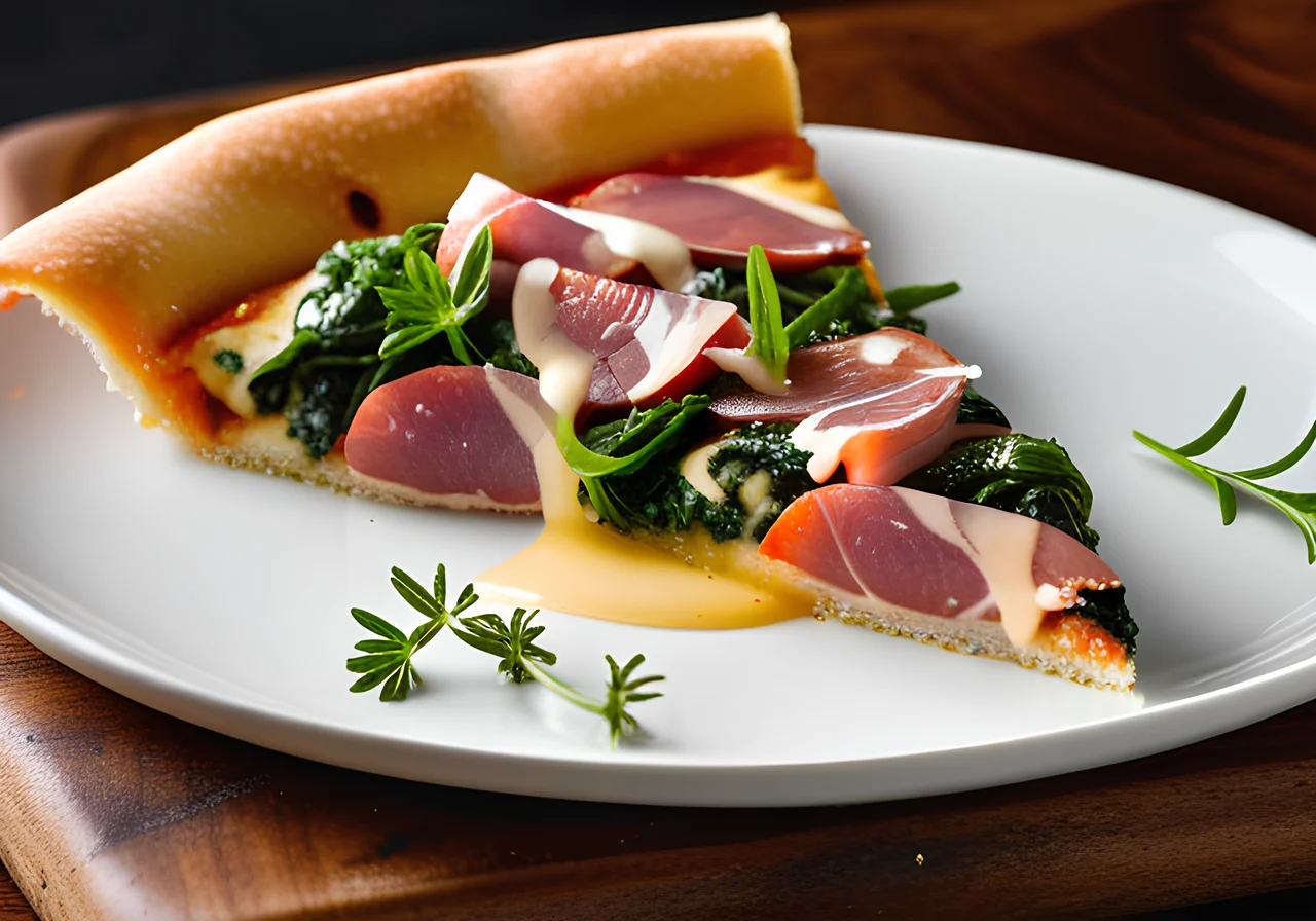Spinach and Ham Pizza