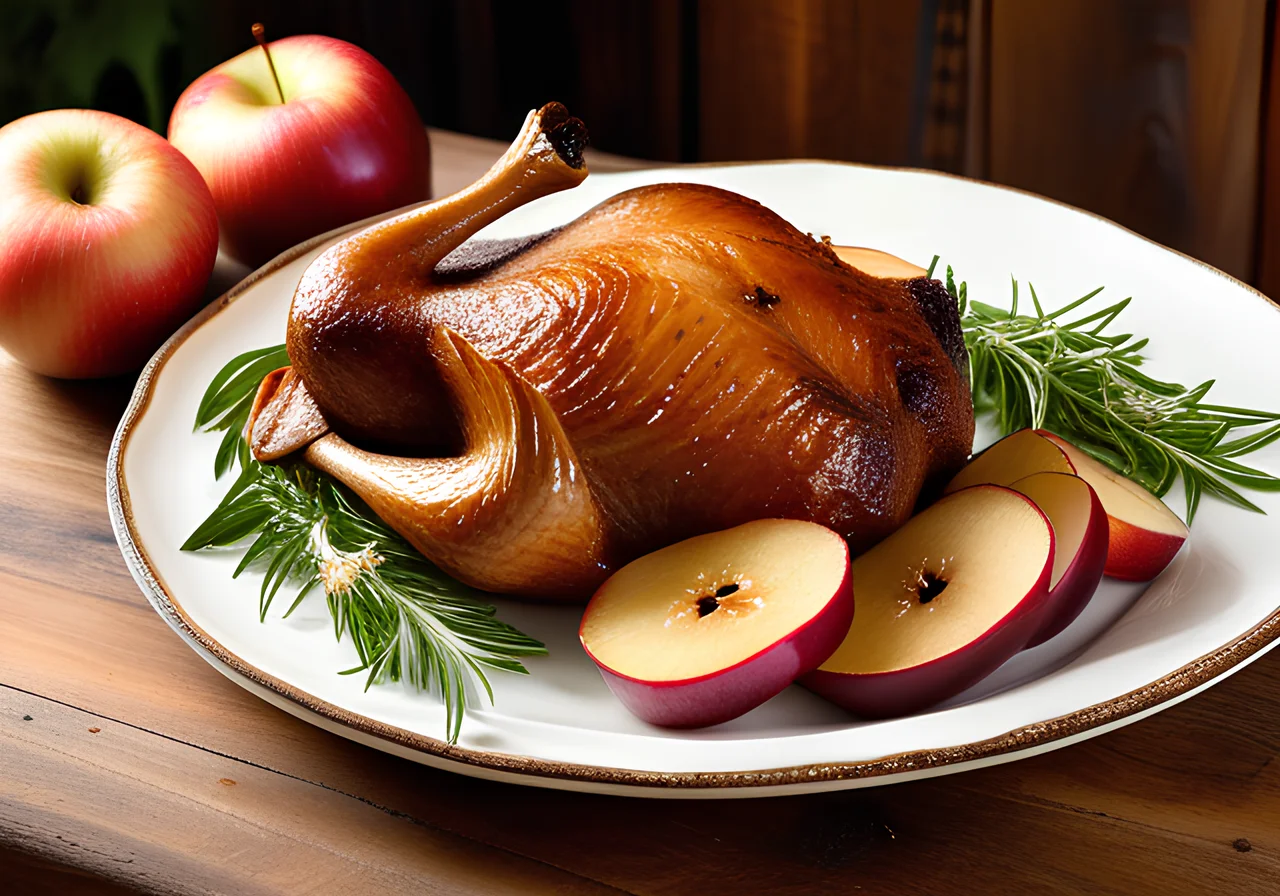 Roast Goose with Apples, Onions and Marjoram