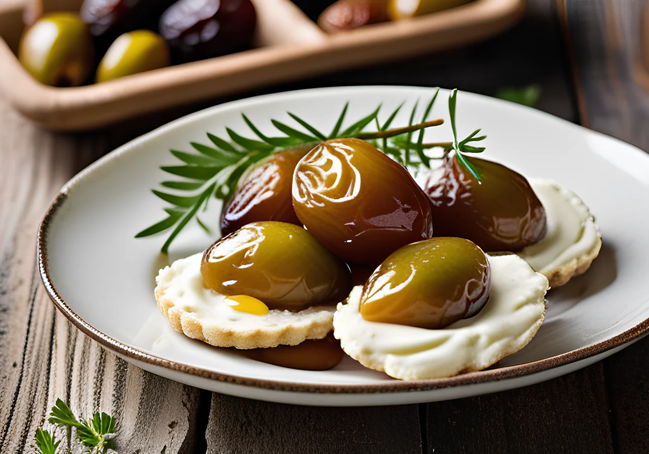 Dates with Olive Cream and Crackers
