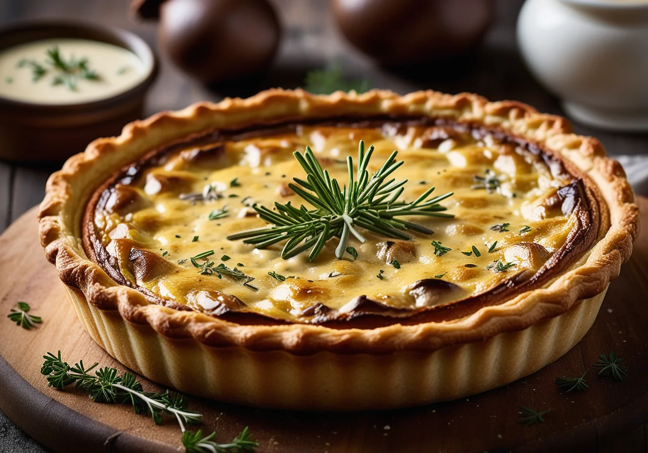 Leek Quiche with Mushroom Vegetables