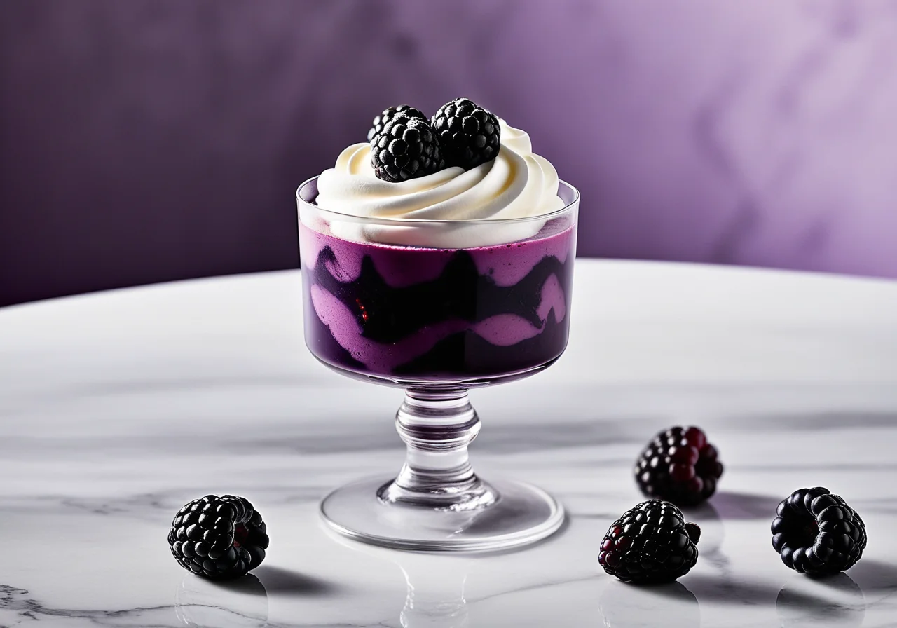 Quark Dessert with Blackberries