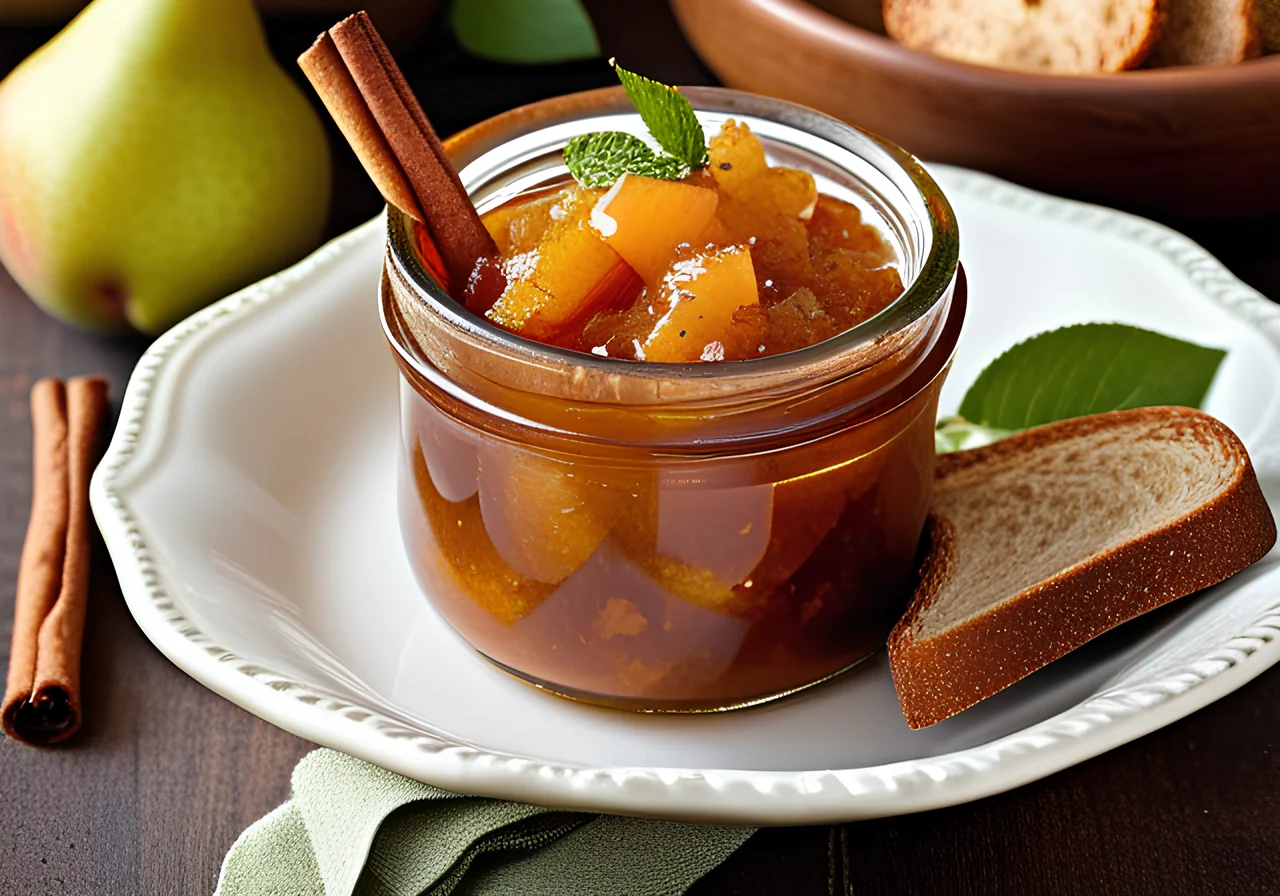 Pear Chutney with Cinnamon and Ginger