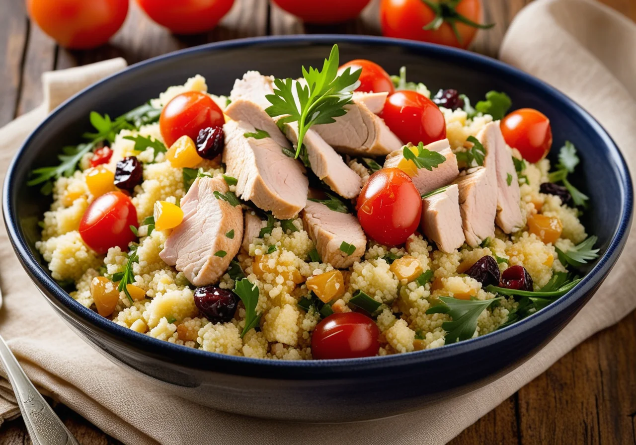 Couscous Chicken Salad with Arugula and Sultanas