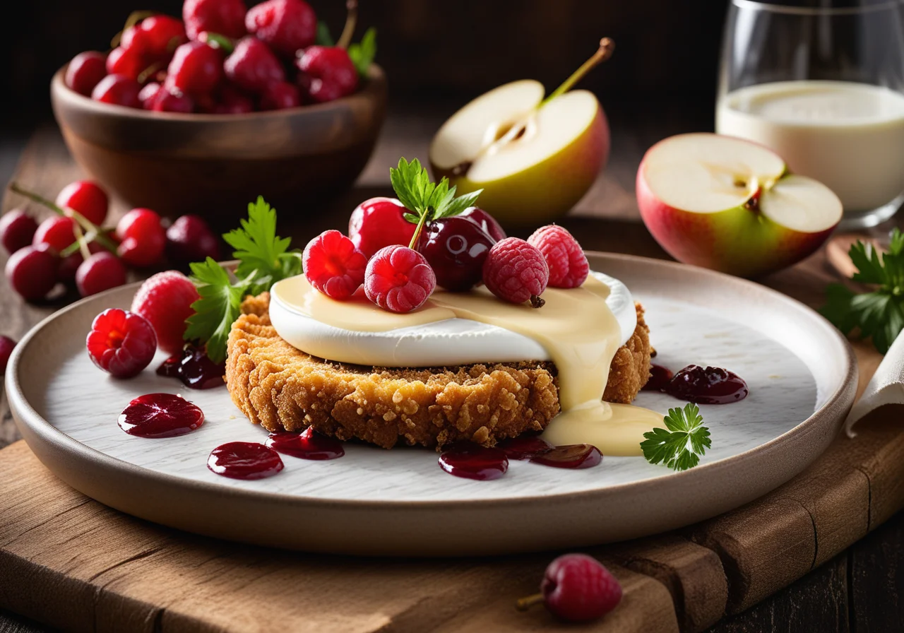 Schnitzel with Pear and Soft Cheese