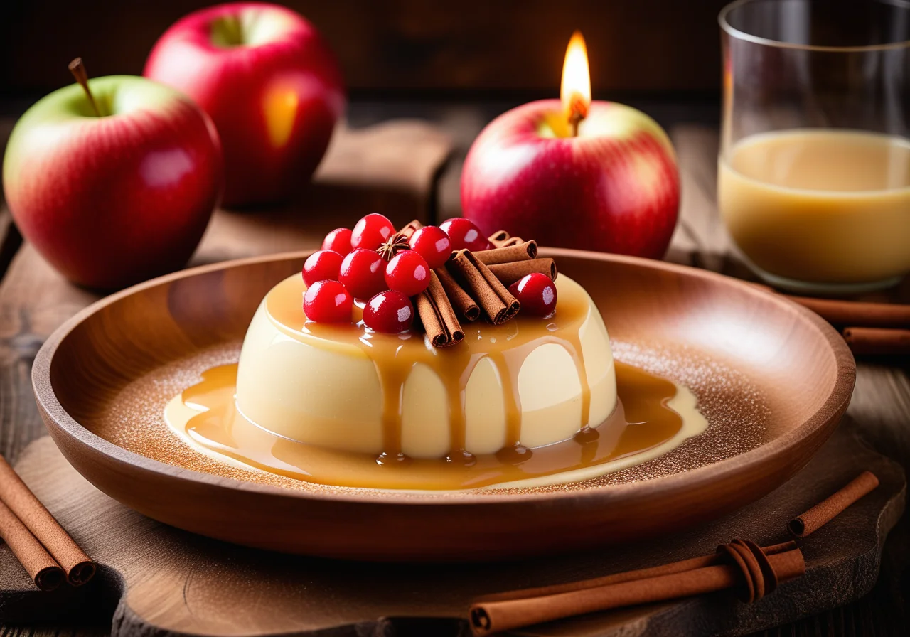 Cinnamon Mousse over Apple Compote