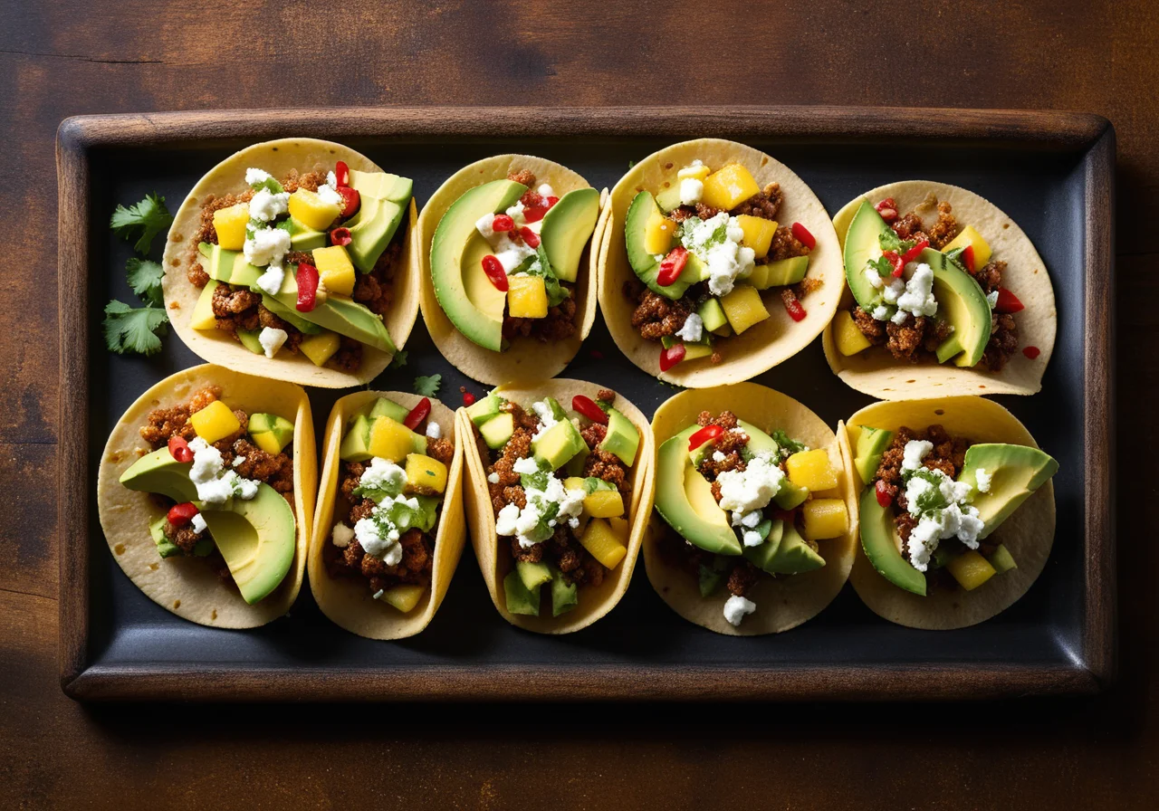 Taco shells with fruity salad filling
