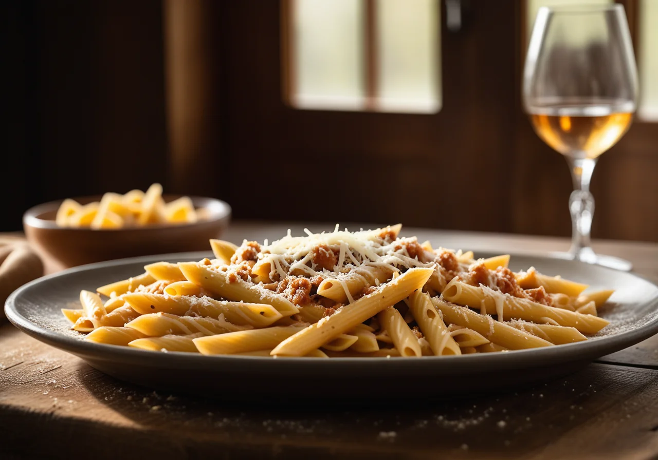 Pasta with Cheese-Cream Sauce