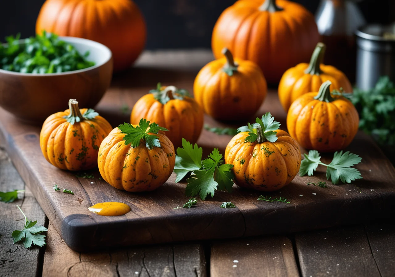 Panierte Kürbisbällchen
