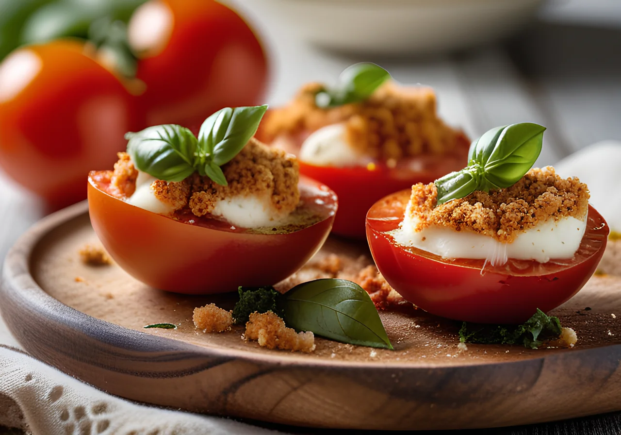Tomatoes with Mozzarella Filling from the Microwave