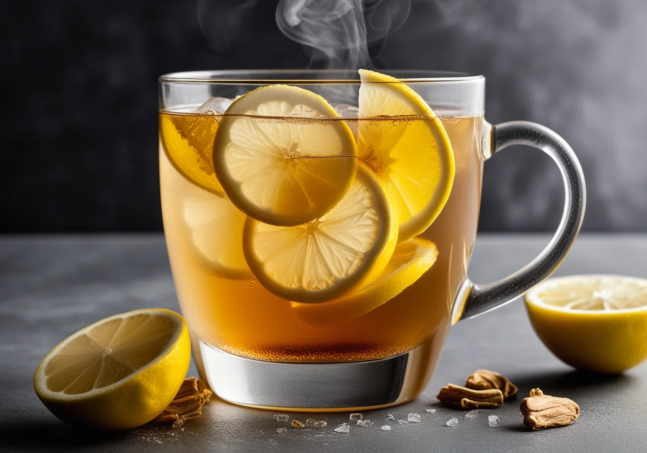 Iced tea with ginger