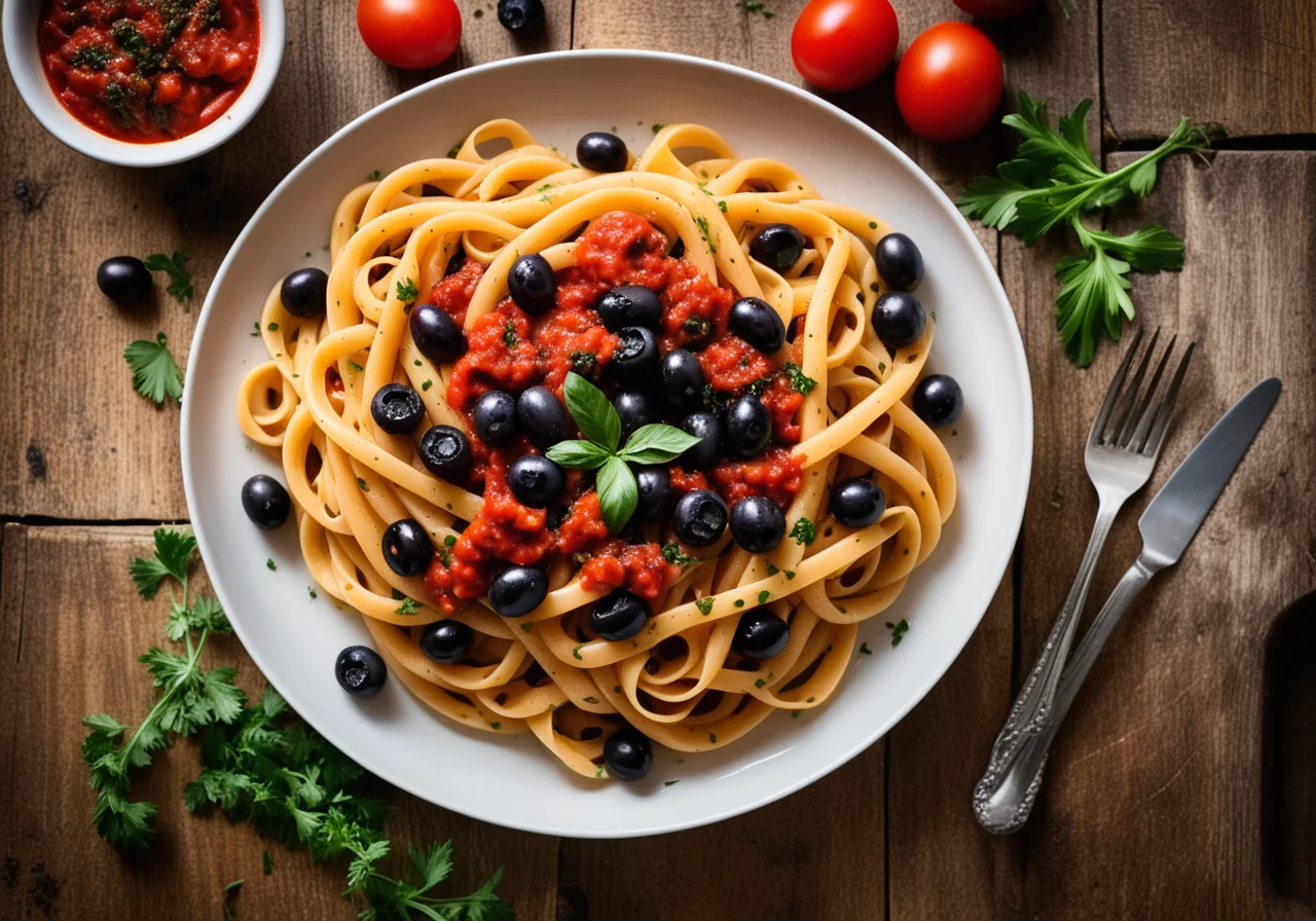 Pasta with Tomatoes, Anchovy Fillets and Capers