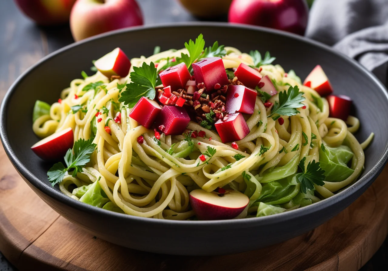 Potato Noodles with Cabbage Salad