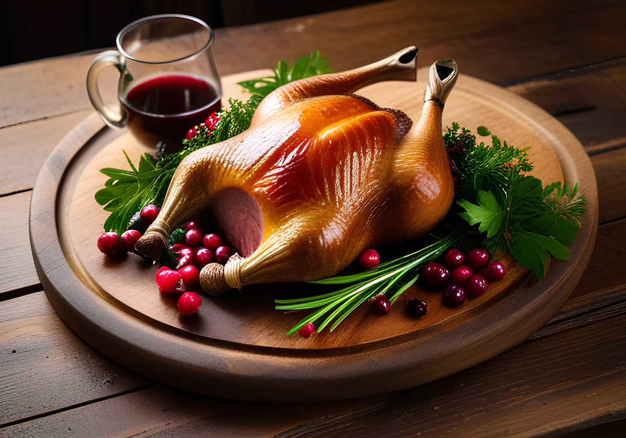 Stuffed Goose with Apples and Cranberries