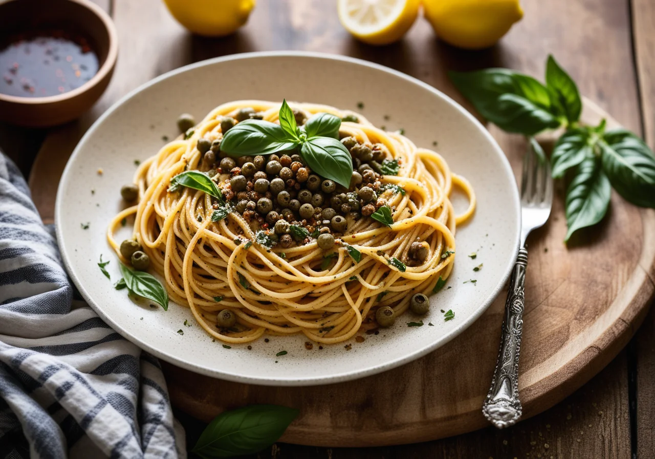 Spicy Caper Spaghetti
