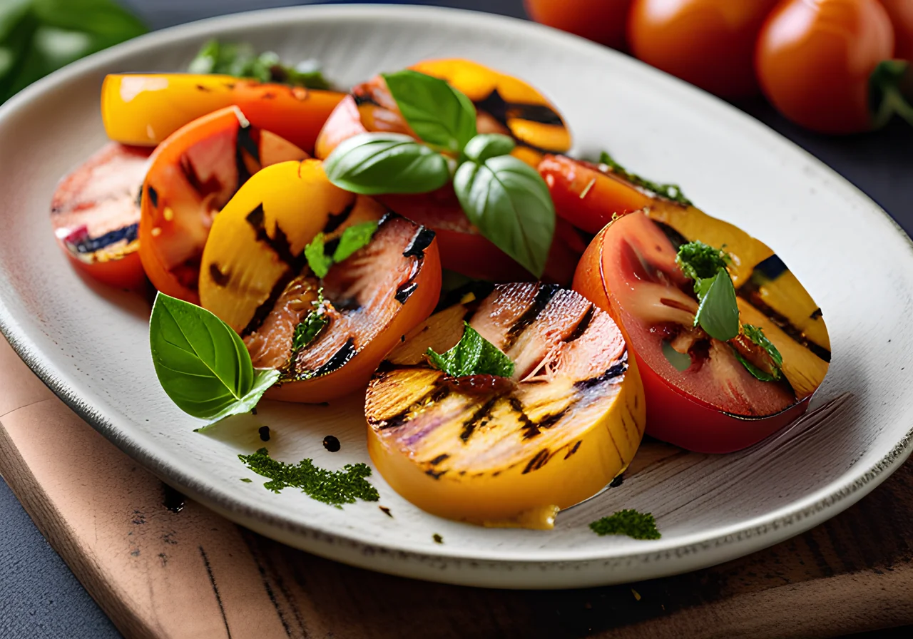 Colorful Tomato Salad with Halloumi
