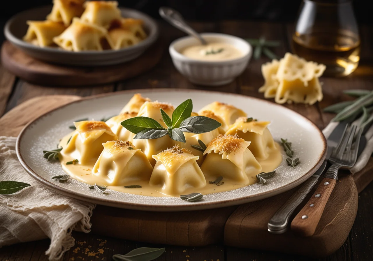 Cheese-Filled Pasta Baked