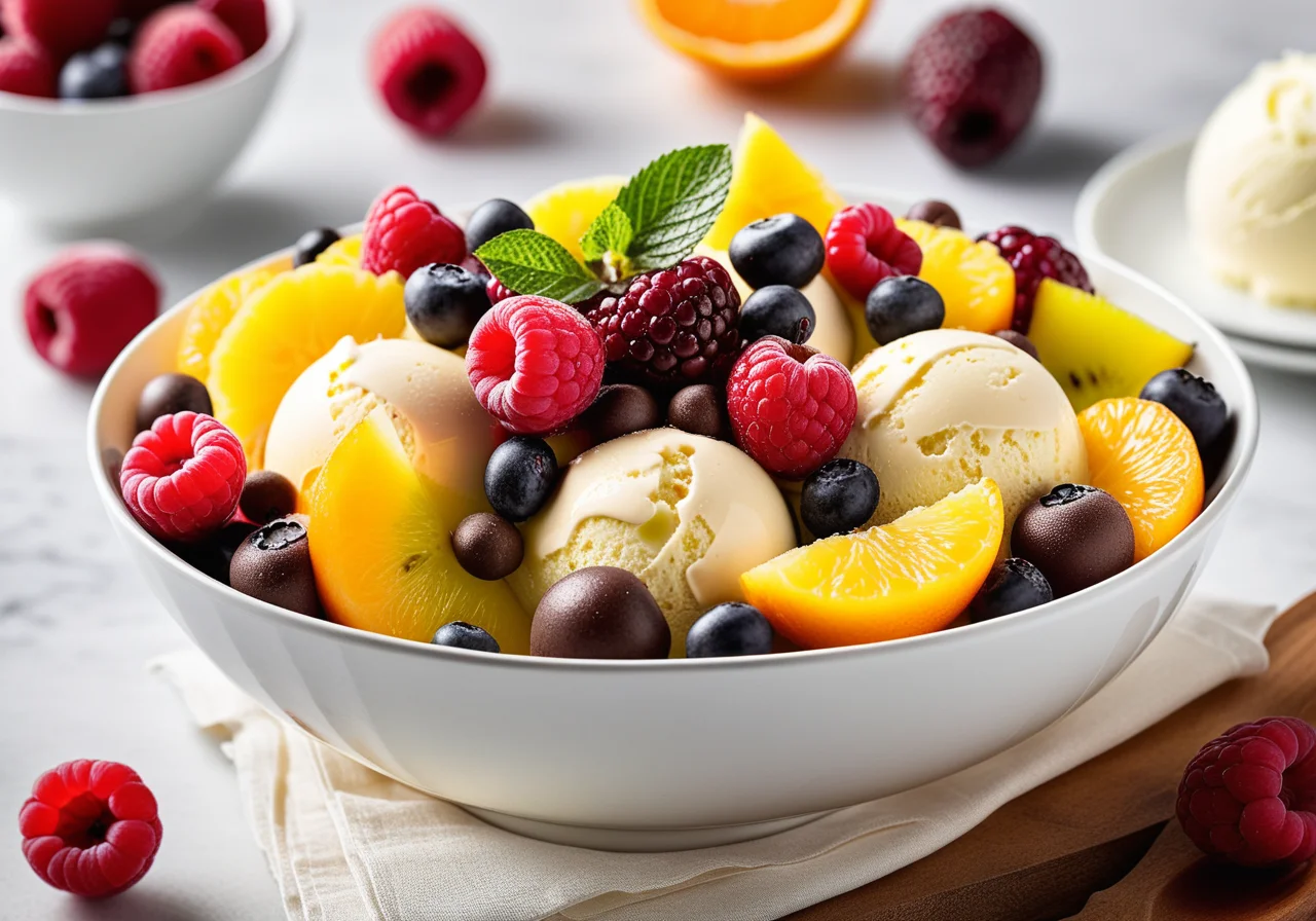 Fruit Salad with Ice Cream