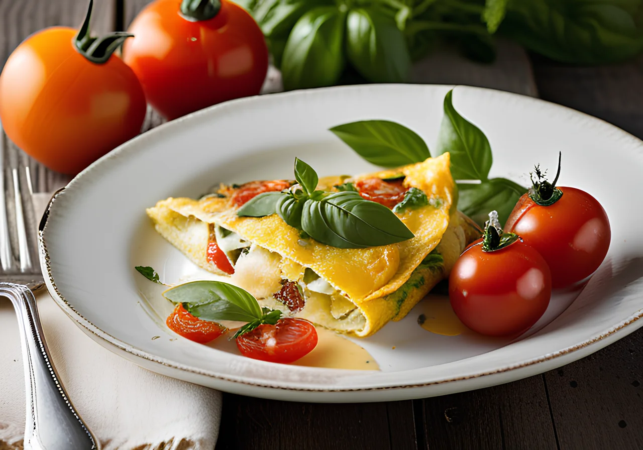 Tomato Basil Omelette
