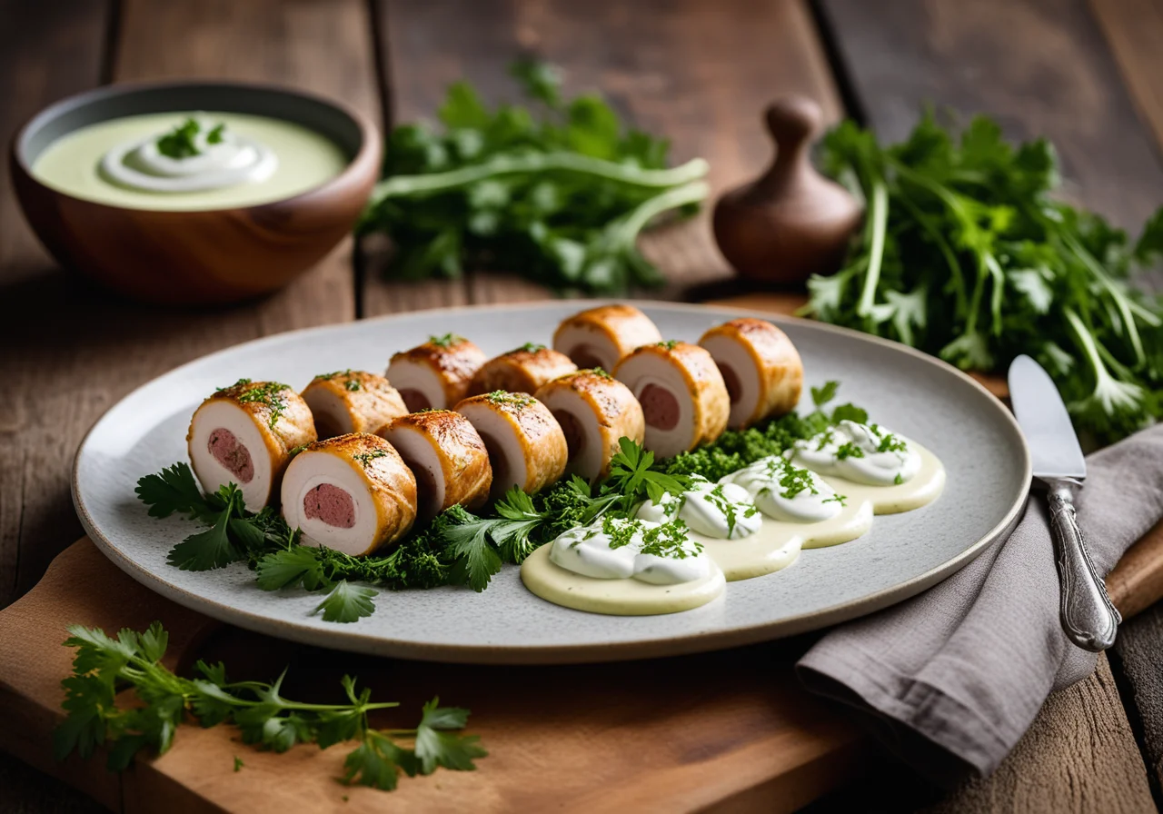 Turkey Roulades with Lentil Filling